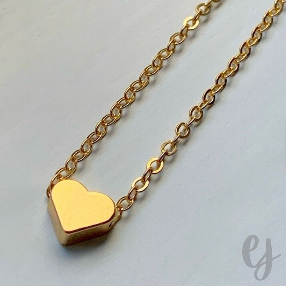 18k Gold Plated Heart Bead Pendant Necklace